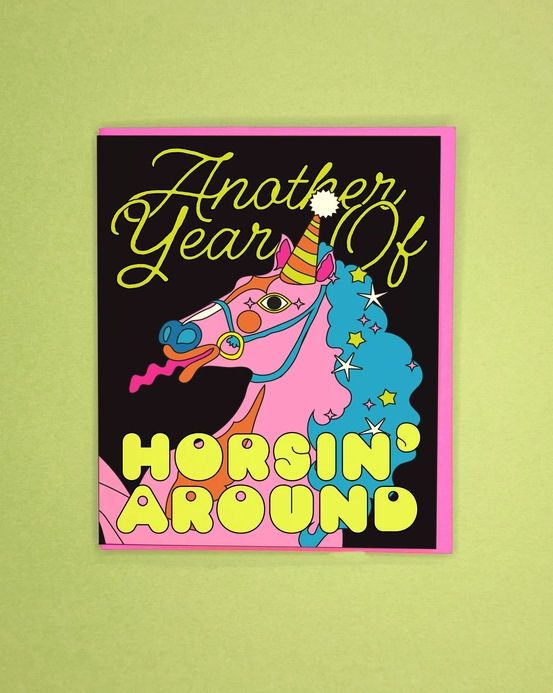 Another Year Of Horsing Around Birthday Card