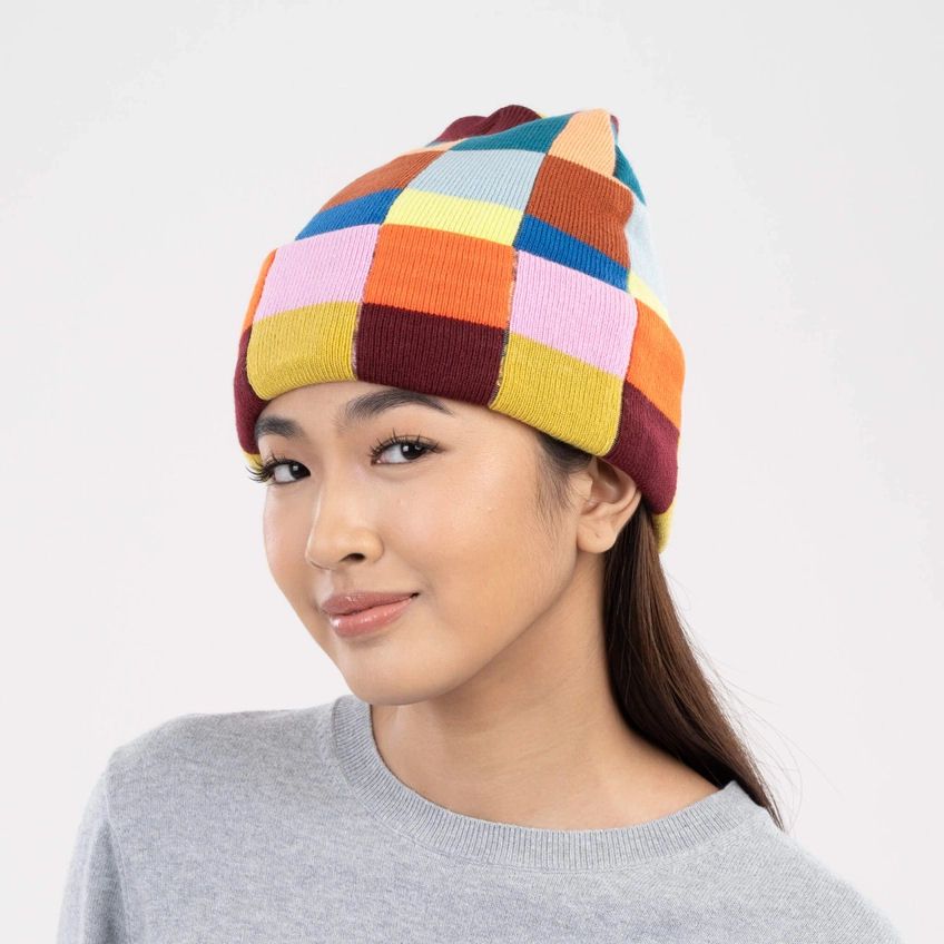 Color Patch Sport Knit Beanie