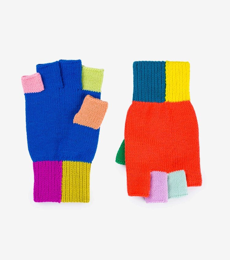 Mismatch Rainbow Fingerless Gloves