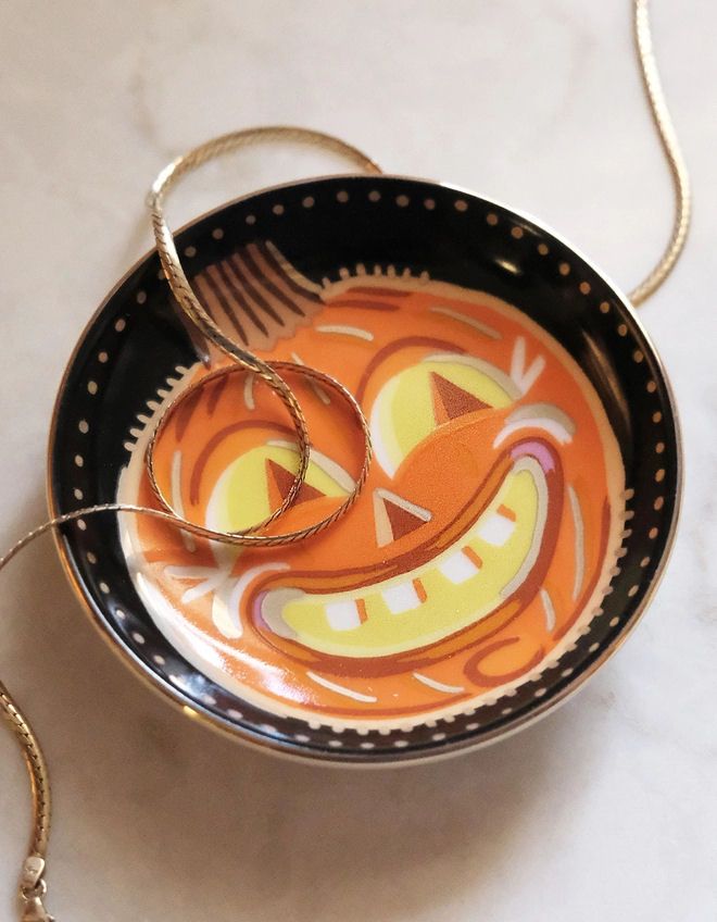 Jack-O-Lantern Halloween Trinket Dish