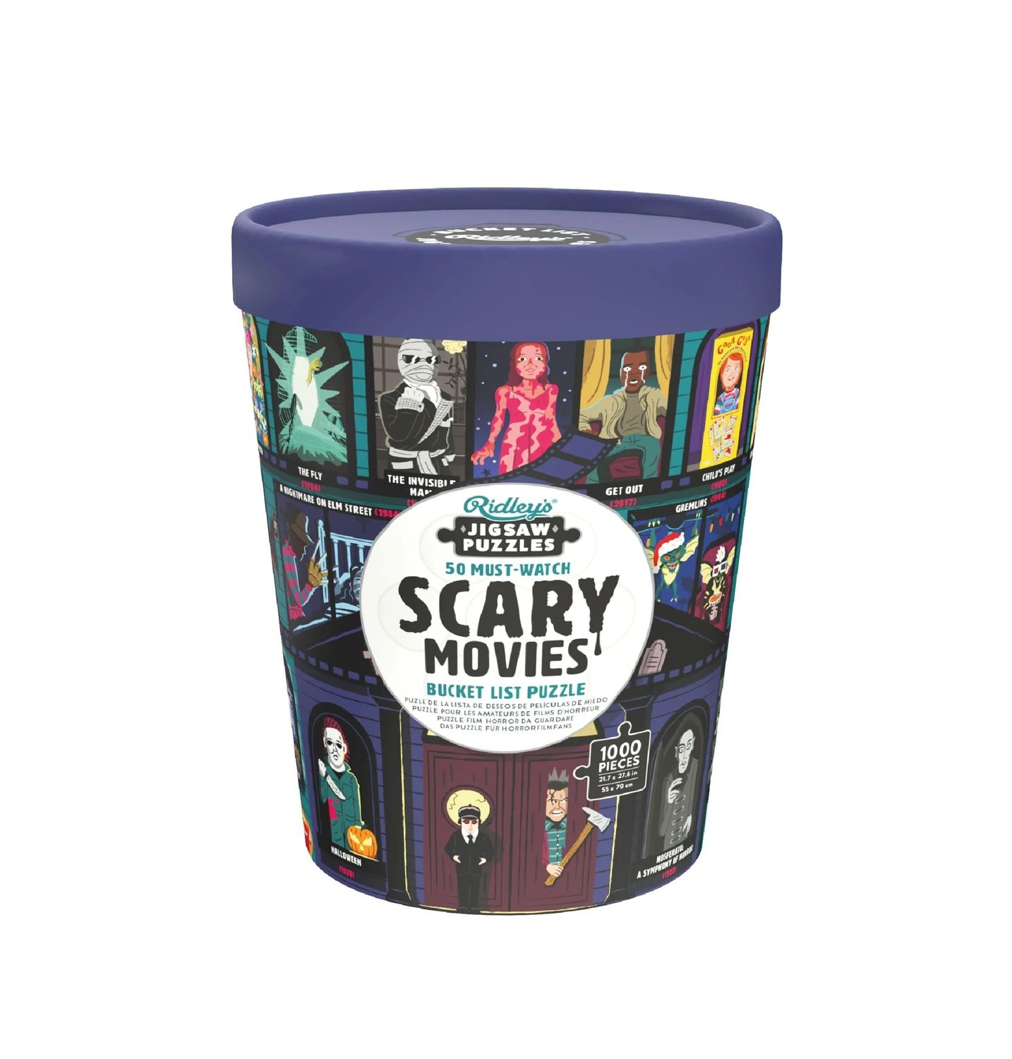 50 Must Watch Scary Movies Bucket List 1000 Piece Puzzle
