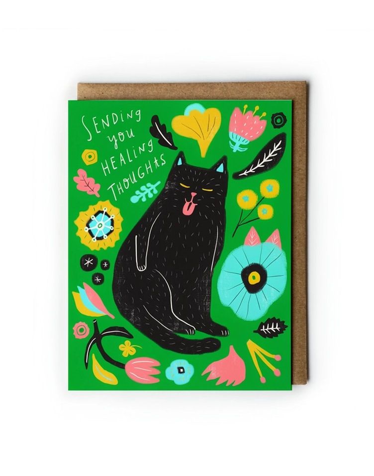 Sending You Healing Thoughts Cat Card
