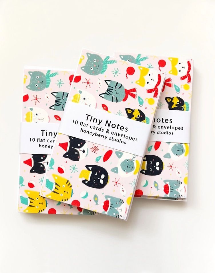 Winter Kitties Tiny Notes Pack Of 10