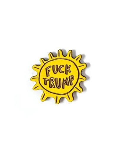 Fuck Trump Wooden Sun Pin