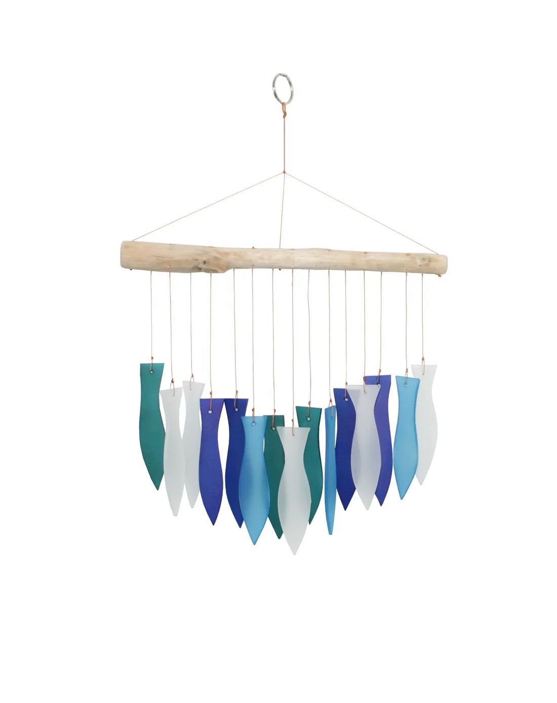 Blue Fish Tumbled Glass Wind Chime