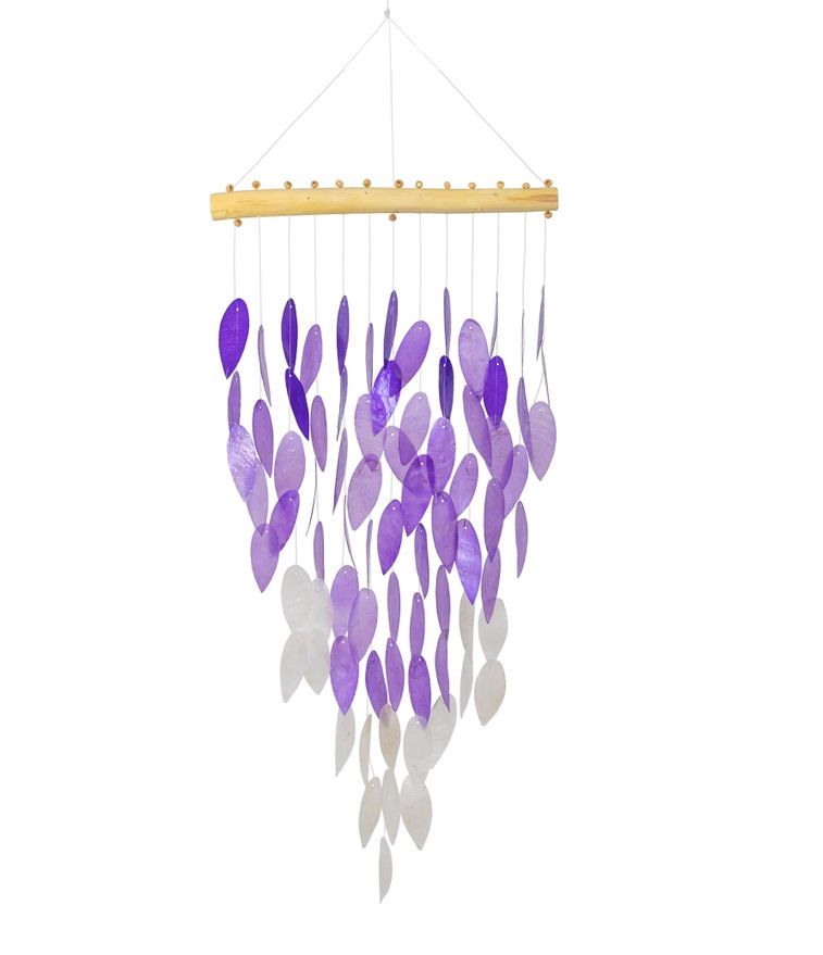 Purple Leaf Capiz Wind Chime