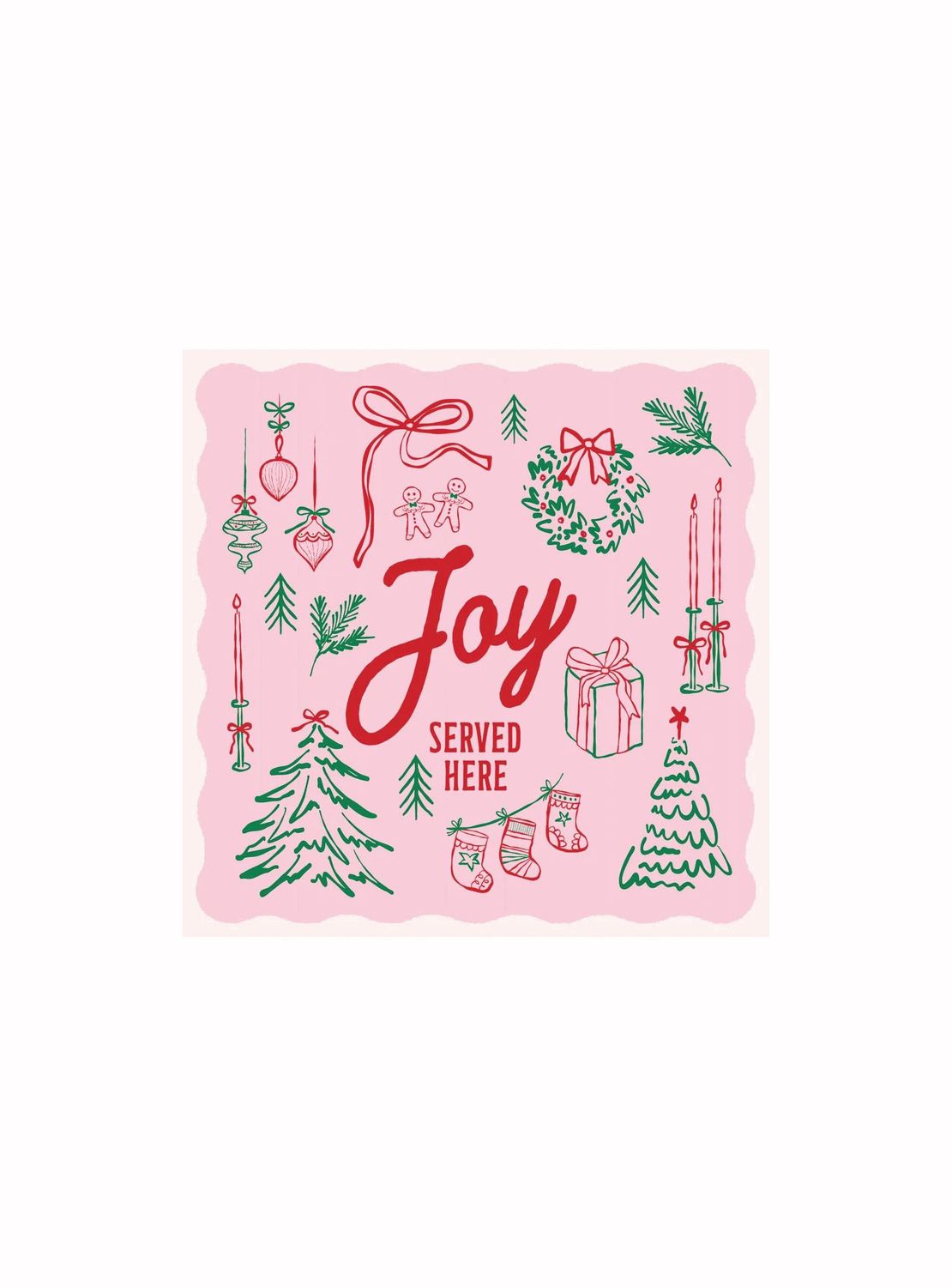 Joy Served Here Christmas Beverage Napkins