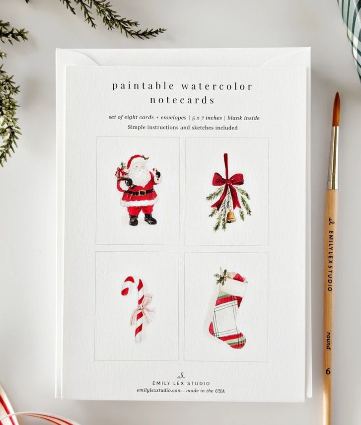 Classic Christmas Paintable Notecard Set