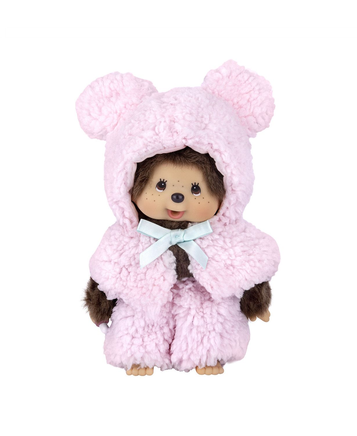 Monchhichi Pink Bear Hoodie Cape Boy Plush