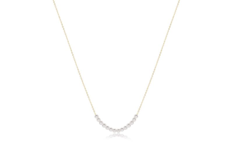 16" Necklace - Classic Beaded Bliss - 4mm Pearl