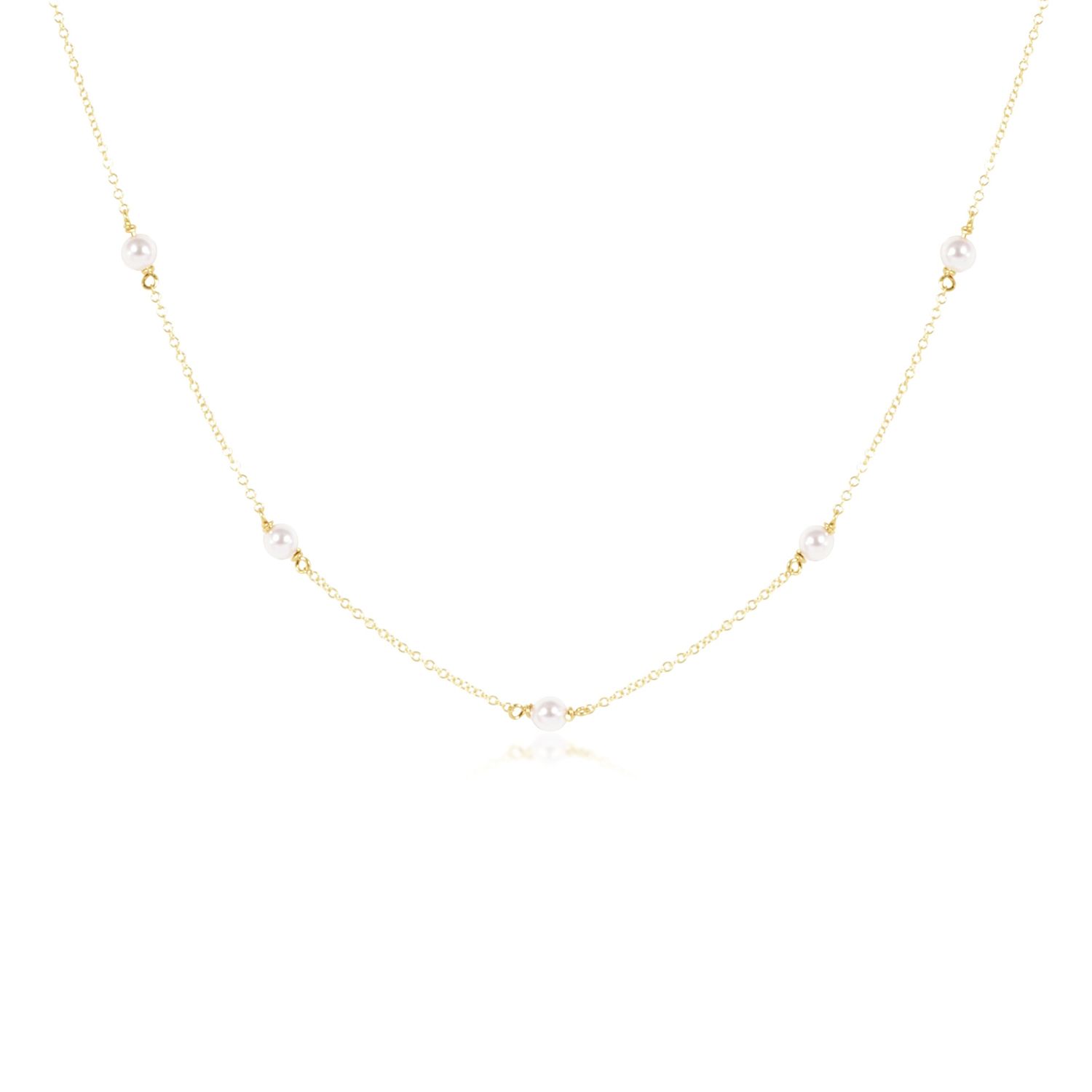 15" Simplicity Necklace Pearl-4mm