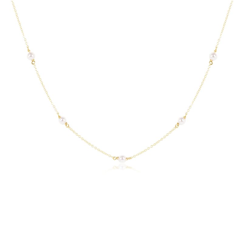 15" Simplicity Necklace Pearl-4mm