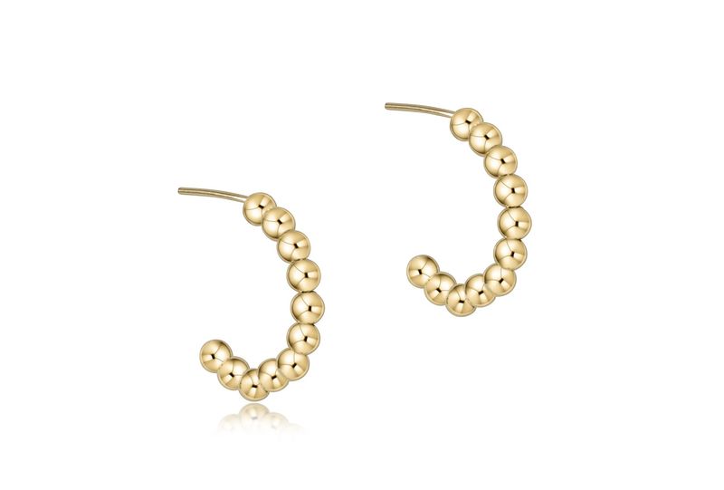 Beaded Classic 1" Hoop-3mm Gold