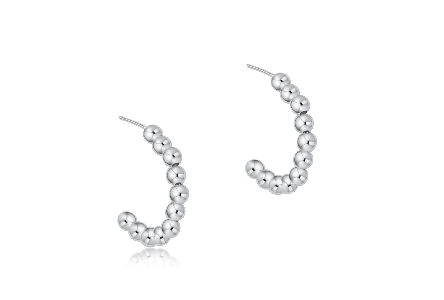 Beaded Classic 1'' Post Hoop 3mm-SS
