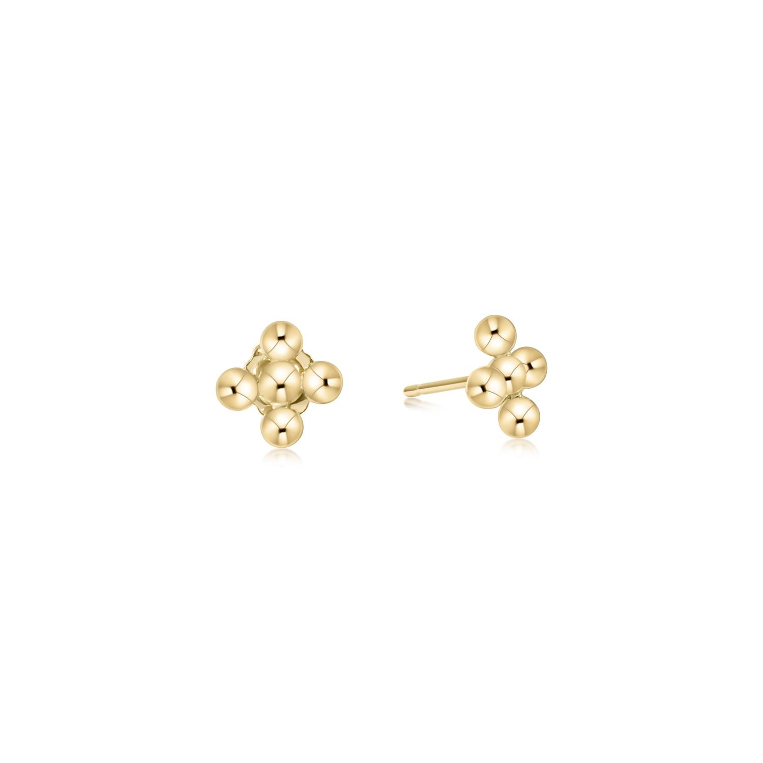 Classic Beaded Sig+ Stud - 3mm Gold