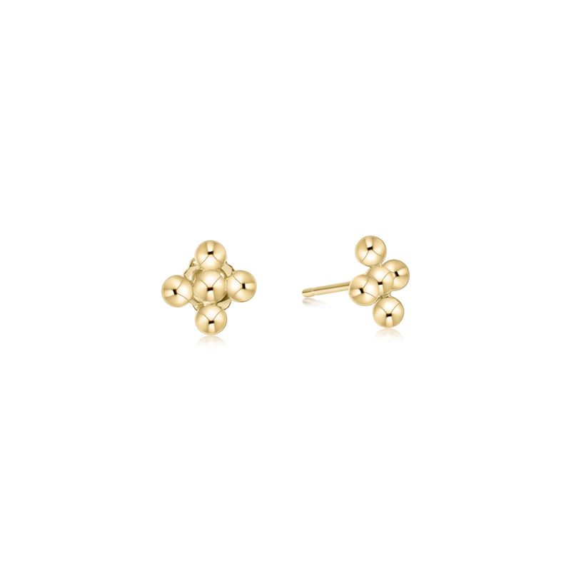 Classic Beaded Sig+ Stud - 3mm Gold