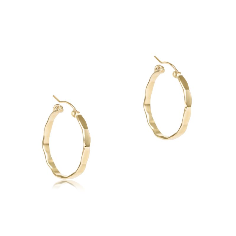 Scalloped Round Gold 1.25" Hoop