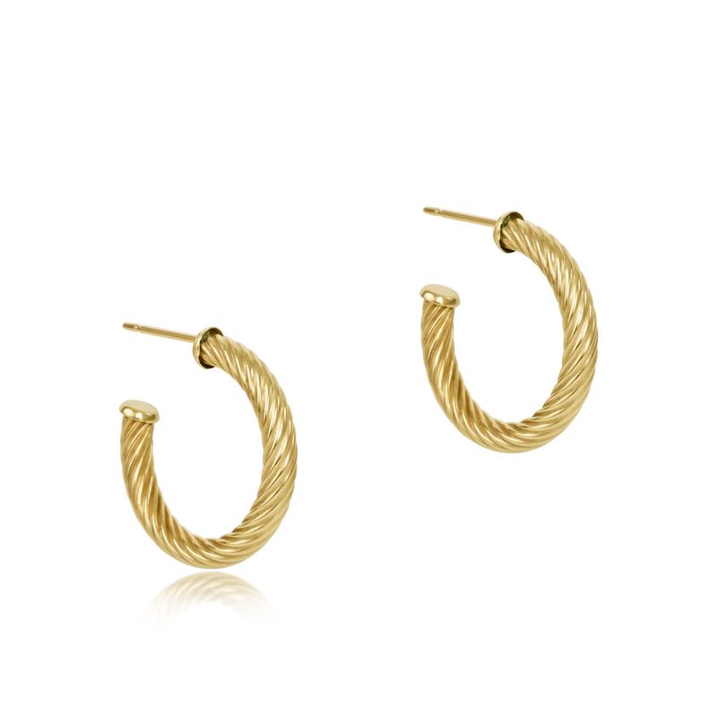 Round Gold 1.125 4mm Textured Twist
