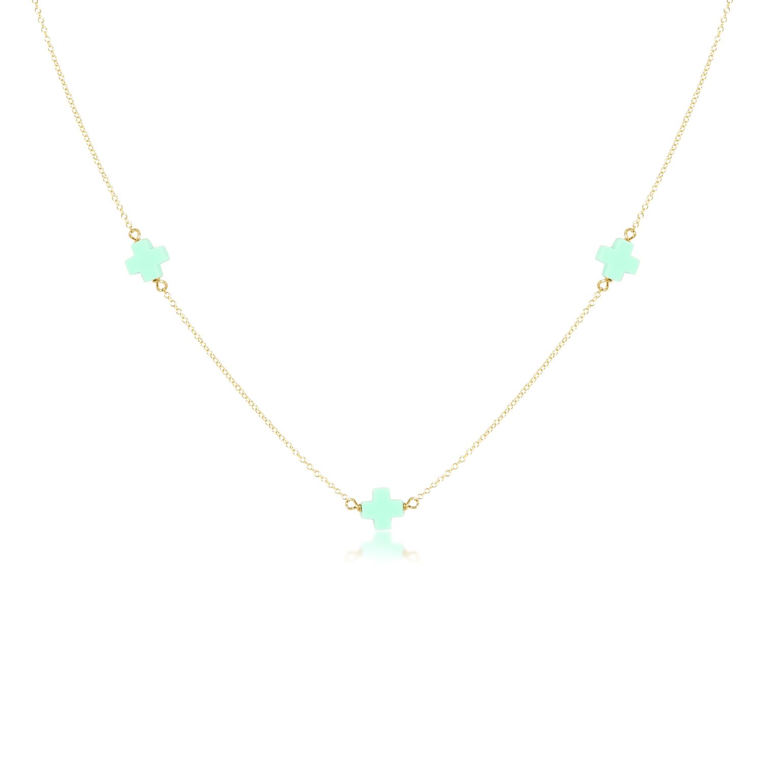 17" Simplicity Chain Gold Sig+ Turquoise