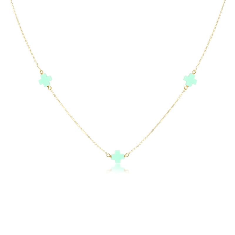 17" Simplicity Chain Gold Sig+ Turquoise