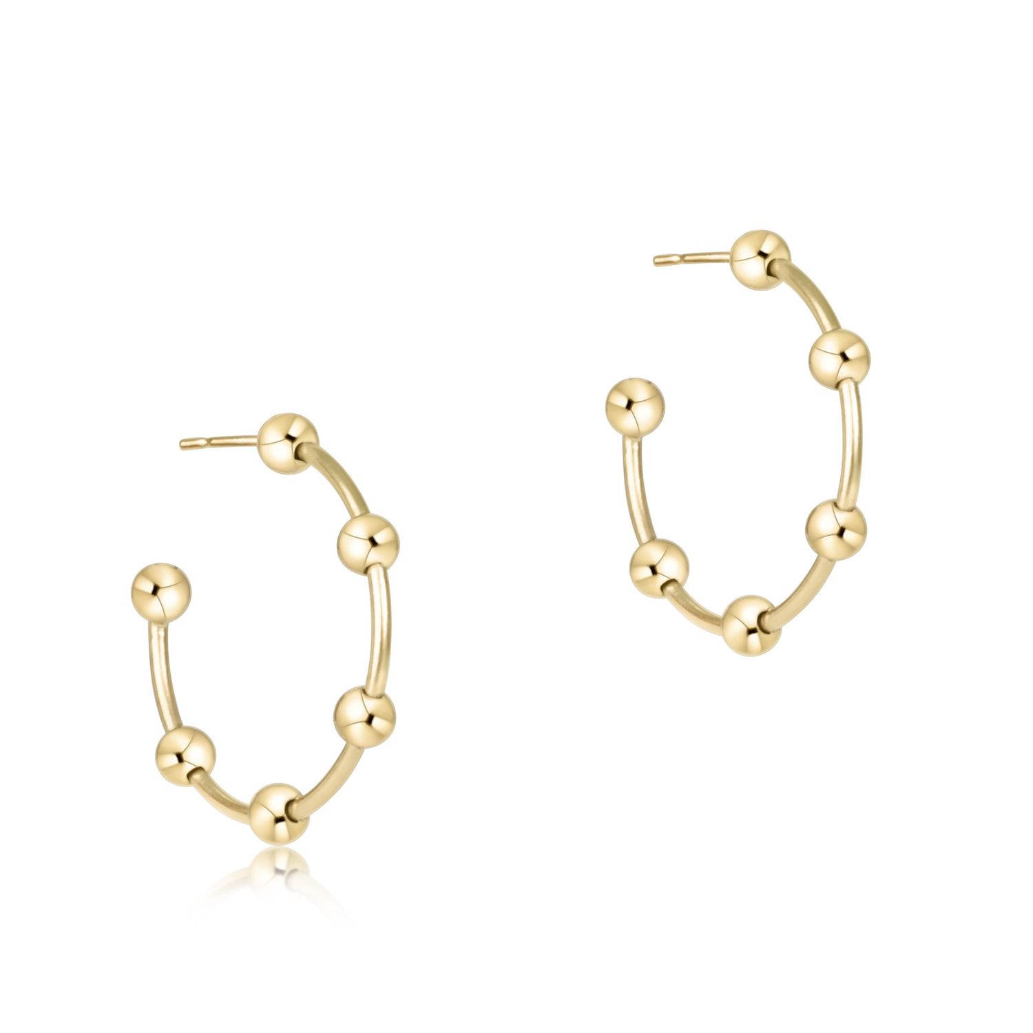Beaded Simplicity 1" Hoop 4mm Gold