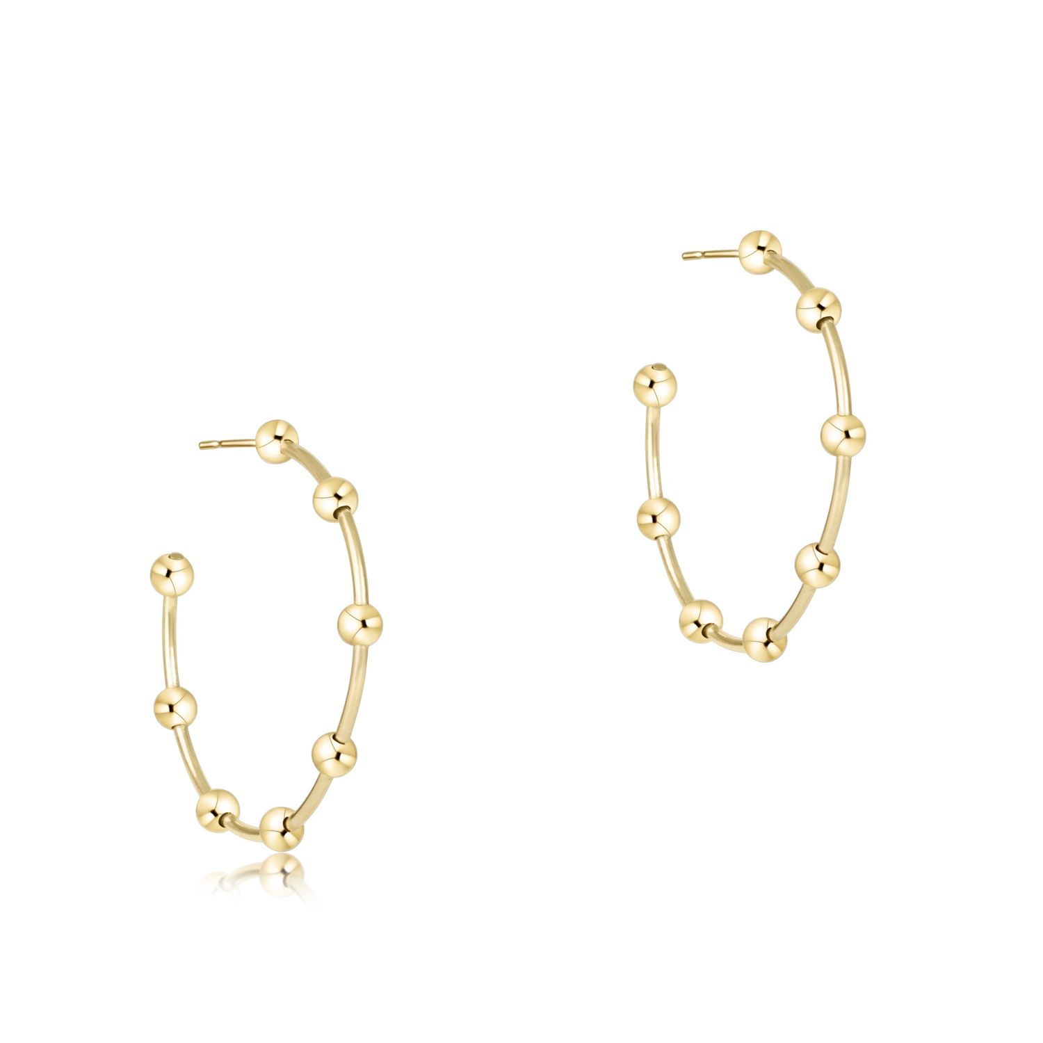 Beaded Simplicity 1.5" Hoop 4mm Gold