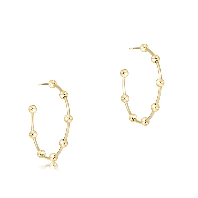 Beaded Simplicity 1.5" Hoop 4mm Gold