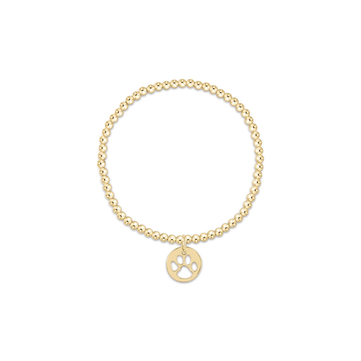 Egirl Classic  Gold 3mm Bracelet-Paw Print Gold Disc