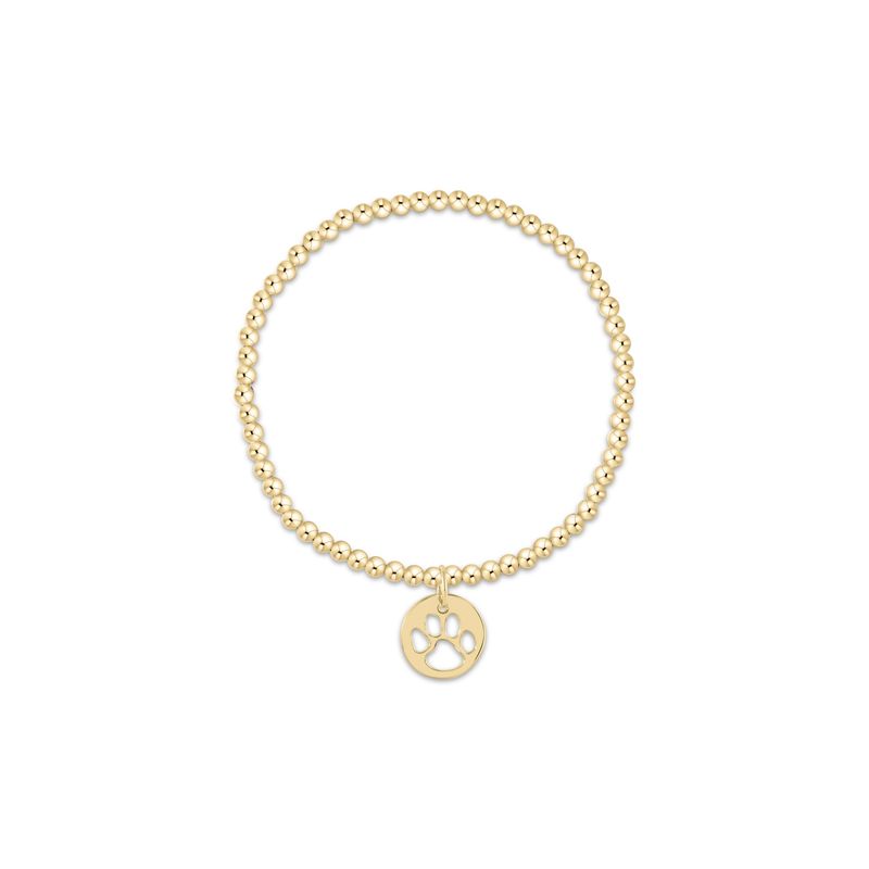 Egirl Classic  Gold 3mm Bracelet-Paw Print Gold Disc