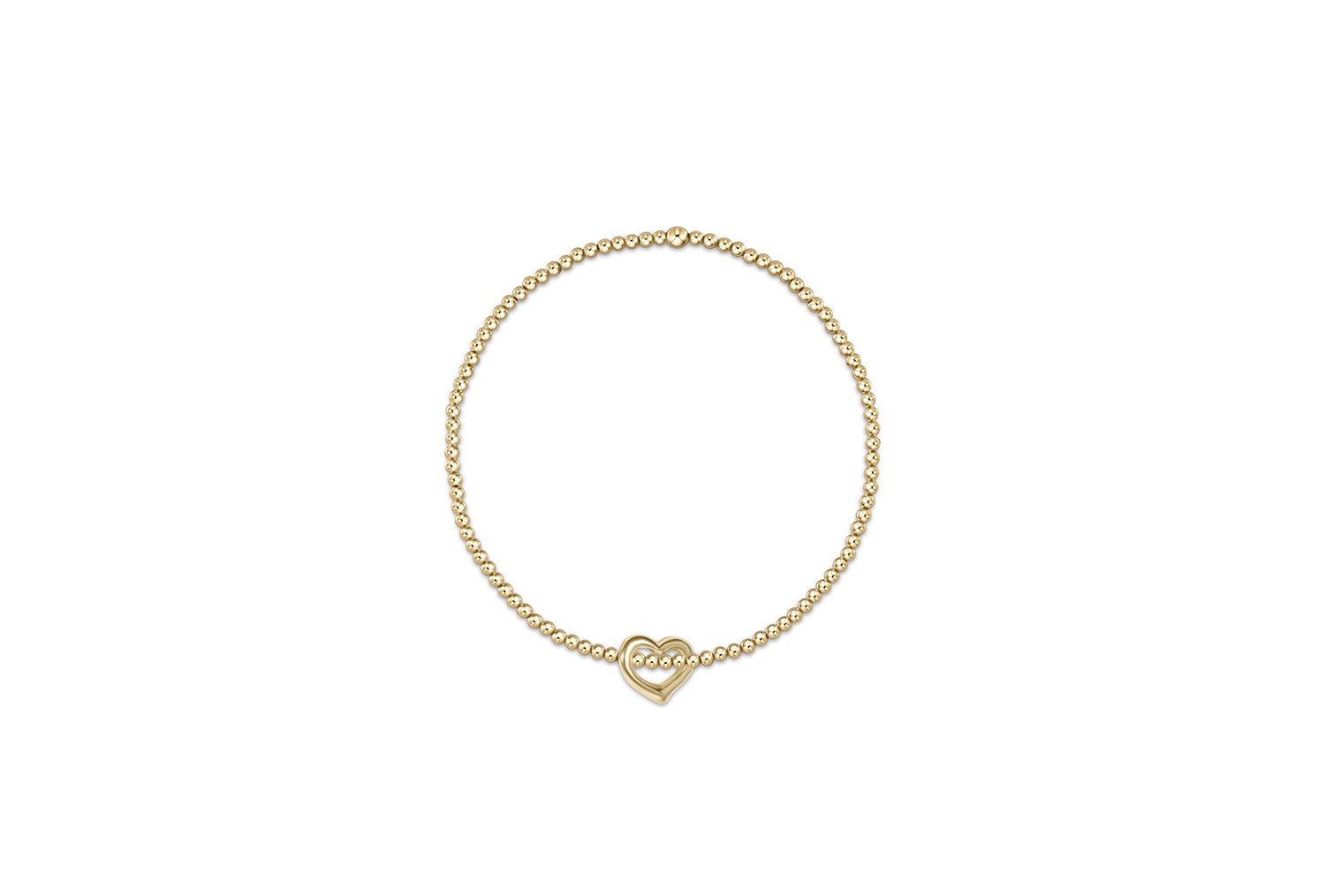 Classic Gold 2.5mm Bracelet- Love Gold Charm