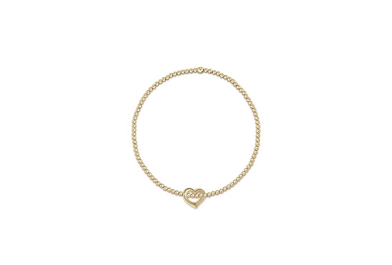 Classic Gold 2.5mm Bracelet- Love Gold Charm