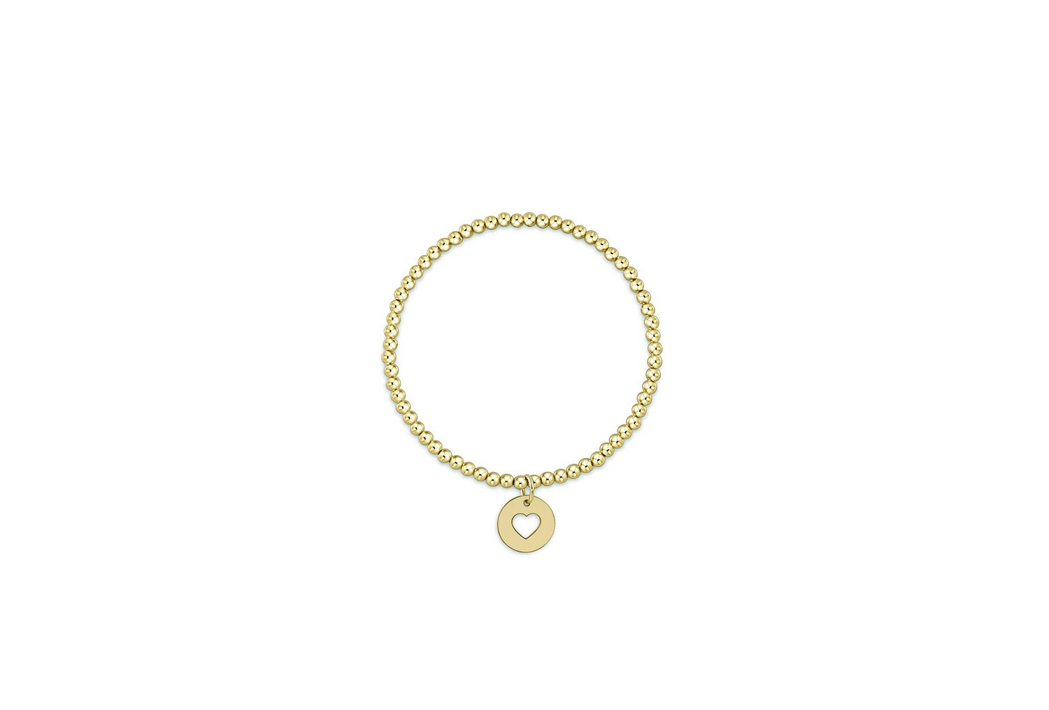 Classic Gold 3mm Bracelet- Love Gold Disc