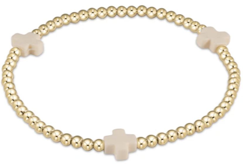 egirl Sig+ Gold 3mm Bracelet-Off-White