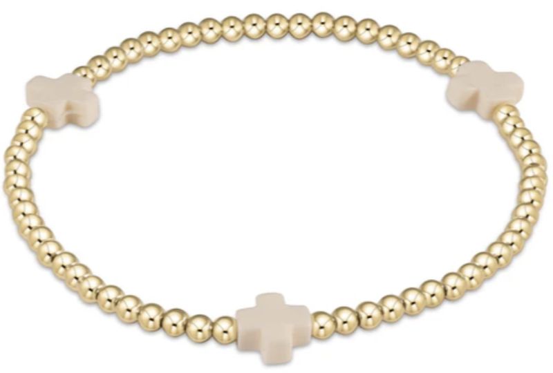 egirl Sig+ Gold 3mm Bracelet-Off-White
