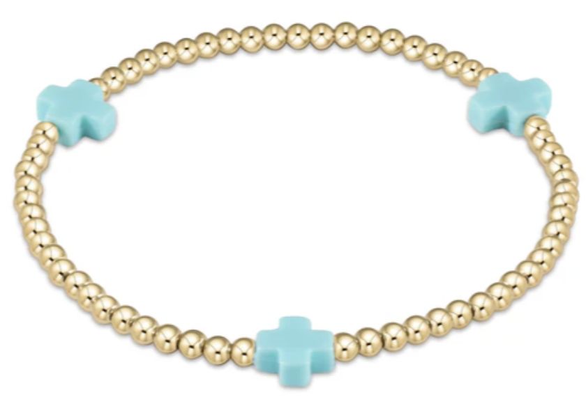 egirl Sig+ Gold 3mm Bracelet-Turquoise