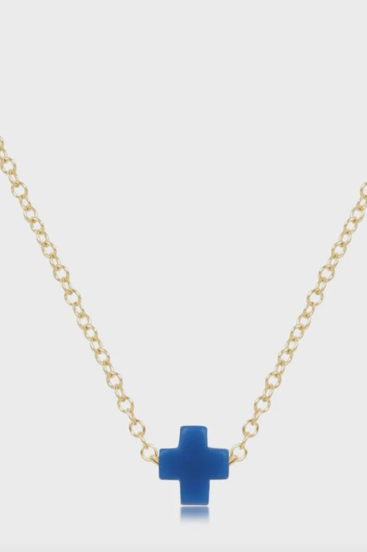 16" Gold Sig+ Cobalt Necklace