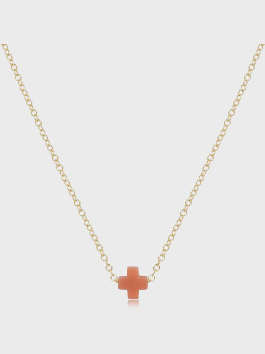 16" Gold Sig+ Coral Necklace
