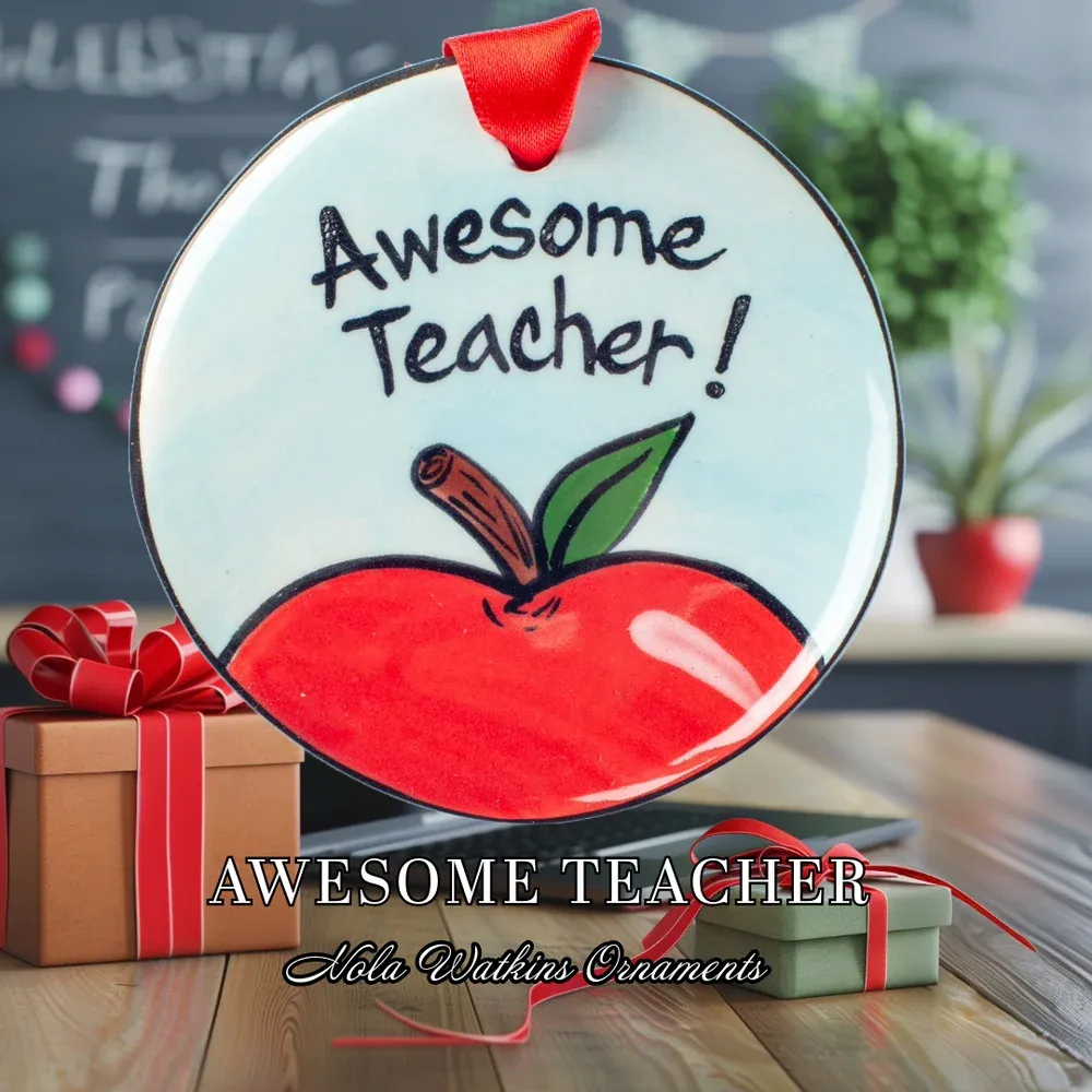 Awesome Teacher Flat Ornament
