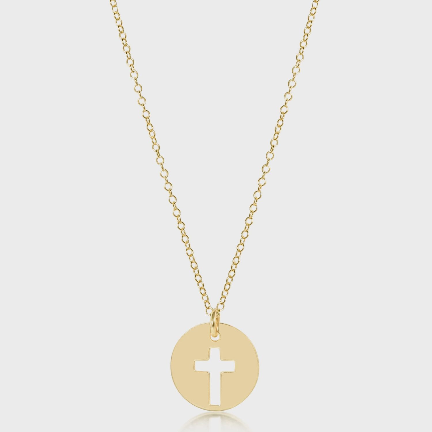 16" Necklace Gold Blessed Disc