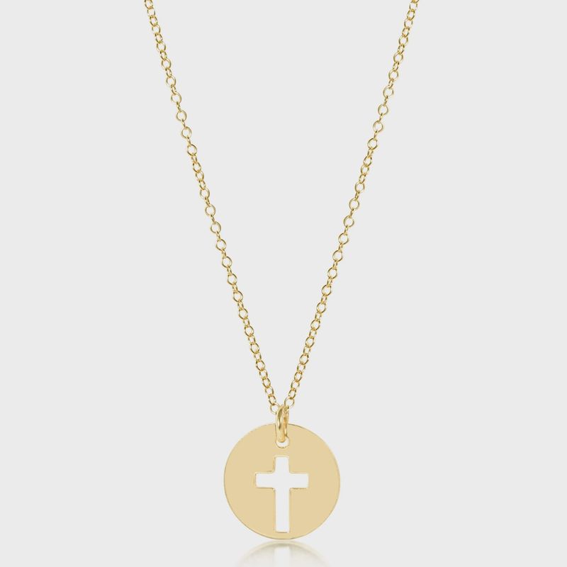 16" Necklace Gold Blessed Disc