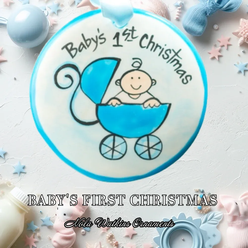 Blue Buggy Flat Ornament