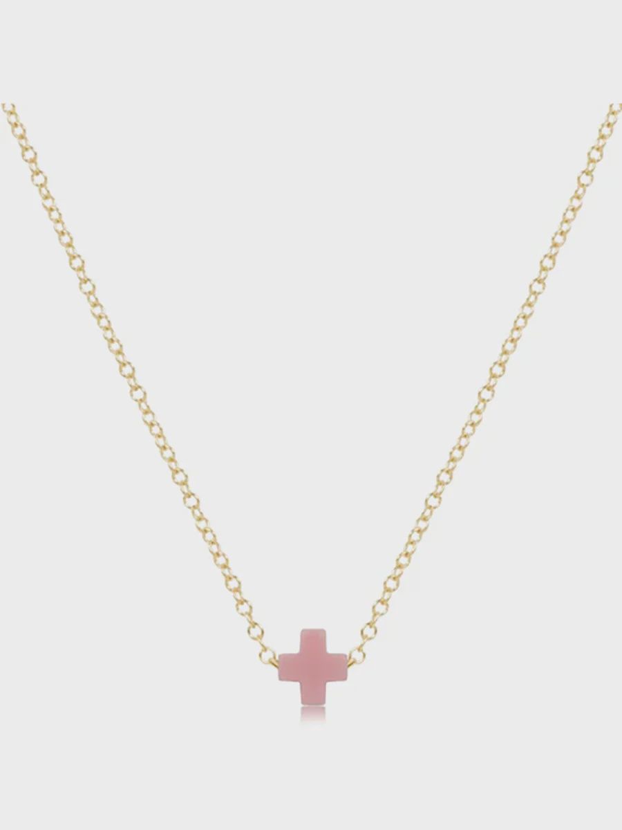 16" Gold Sig+ Pink Necklace