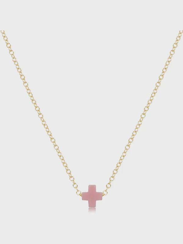 16" Gold Sig+ Pink Necklace