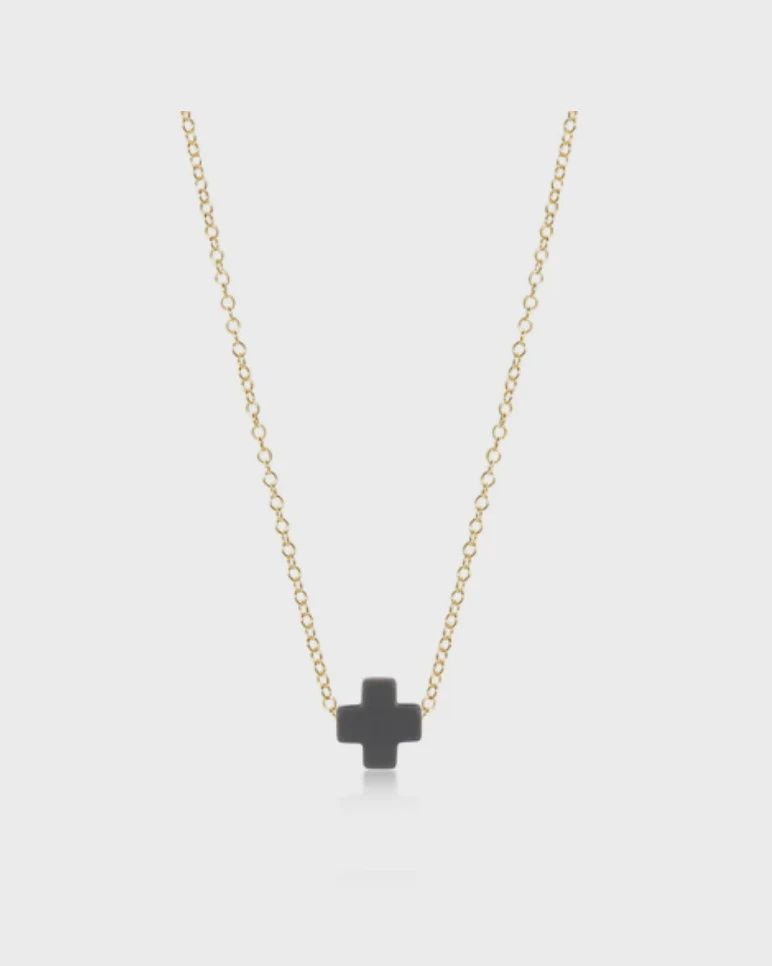 16" Gold Sig+ Charcoal Necklace