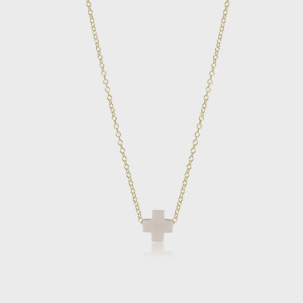 16" Gold Sig+ Off White Necklace