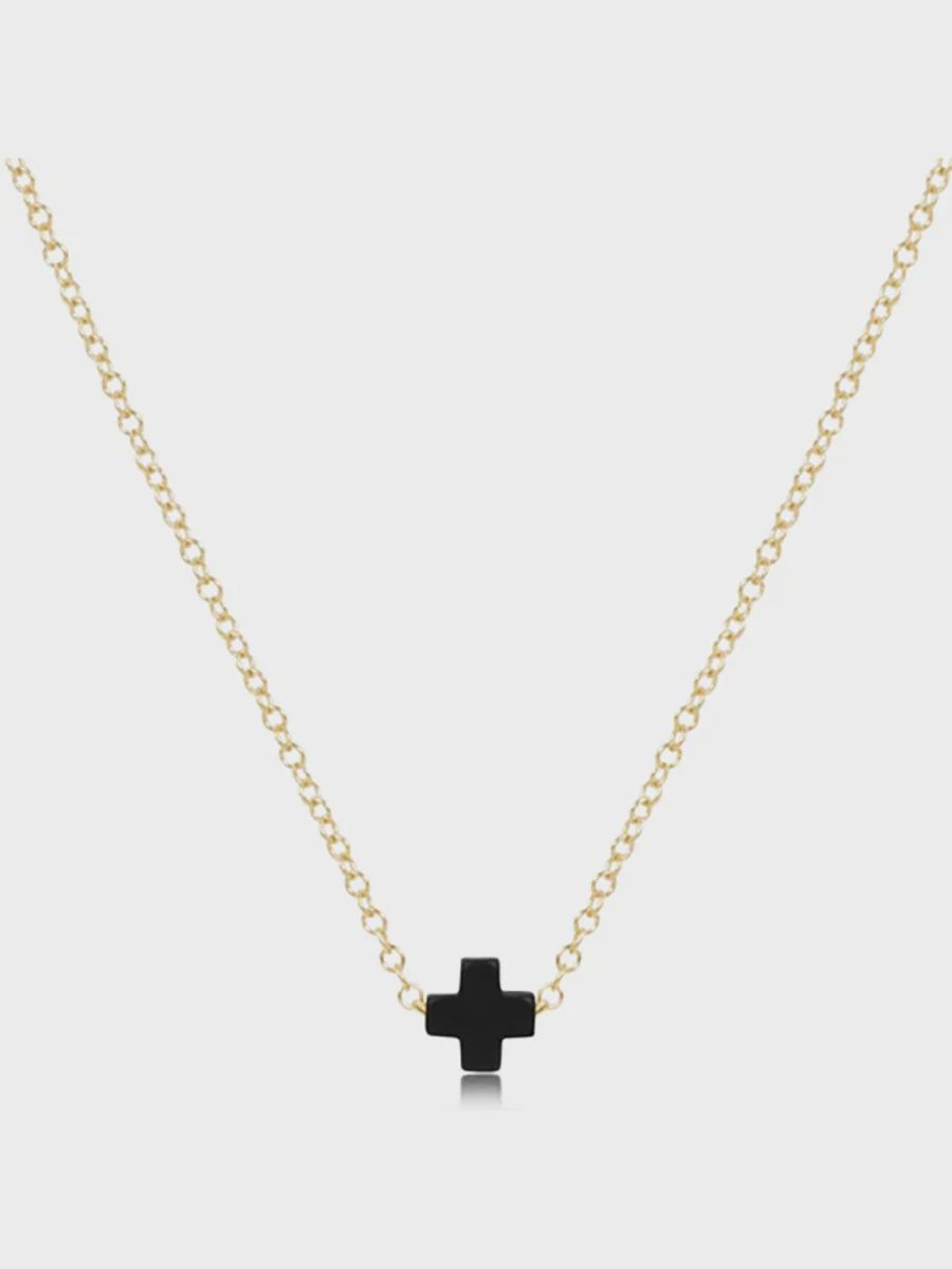 16" Gold Sig+ Onyx Necklace