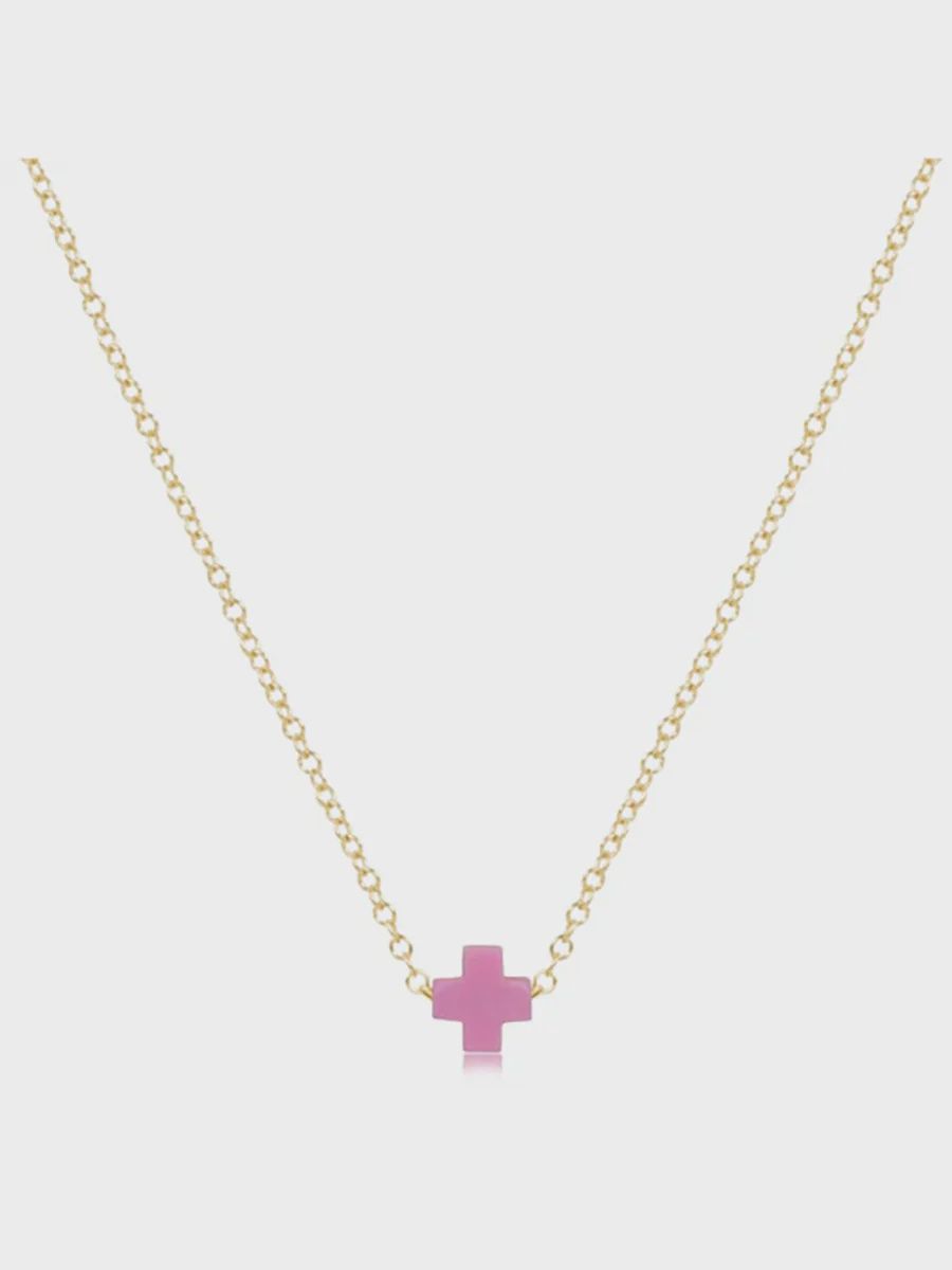 16" Gold Sig+ Bright Pink Necklace