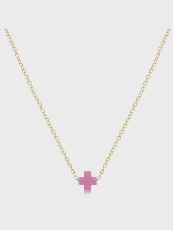 16" Gold Sig+ Bright Pink Necklace