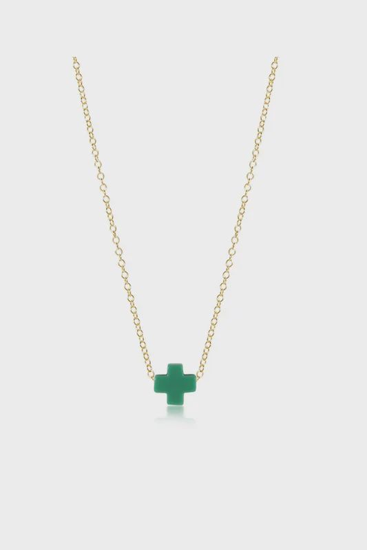 16" Gold Sig+ Emerald Necklace