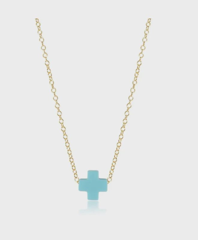 16" Gold Sig+ Turquoise Necklace